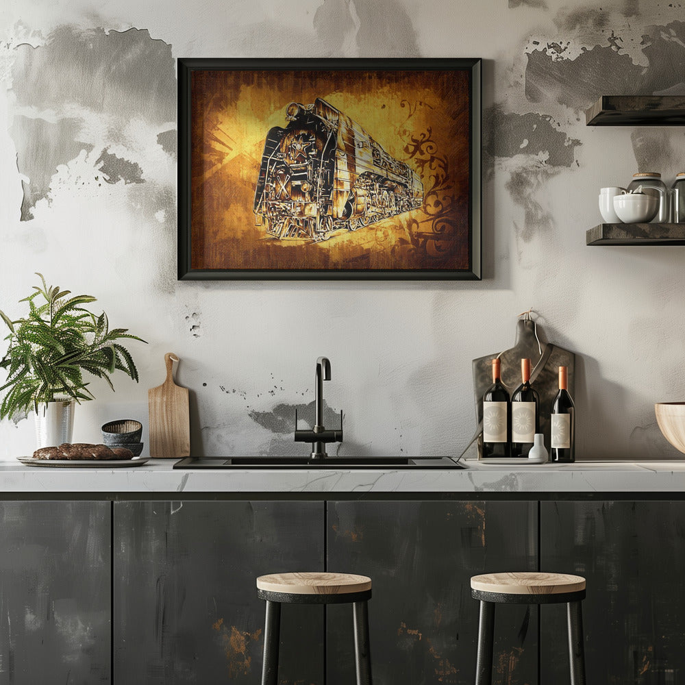 Plakat - Train - Sepia Illustration 78