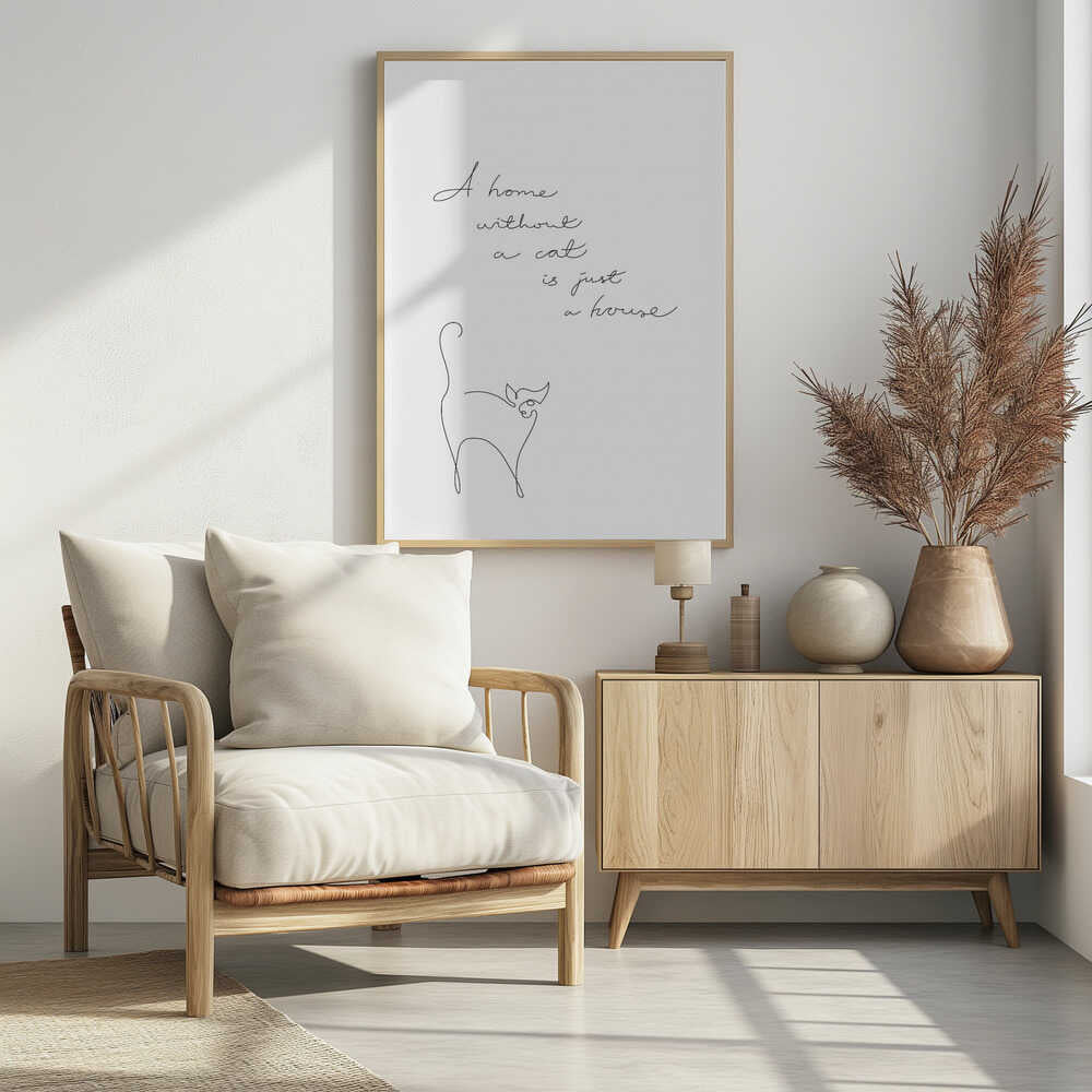 Plakat - Minimalist Cat Home Quote