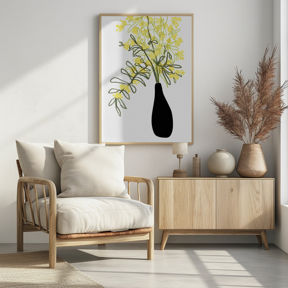 Poster - Yellow blooms in a vase