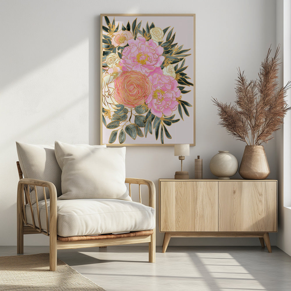 Plakat - Nanette floral art in pastels