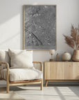 Poster - Gray vintage map of Reims downtown Germany