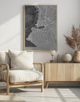 Plakat - Gray vintage map of Marseille France
