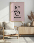 Plakat - Peace Love Hand