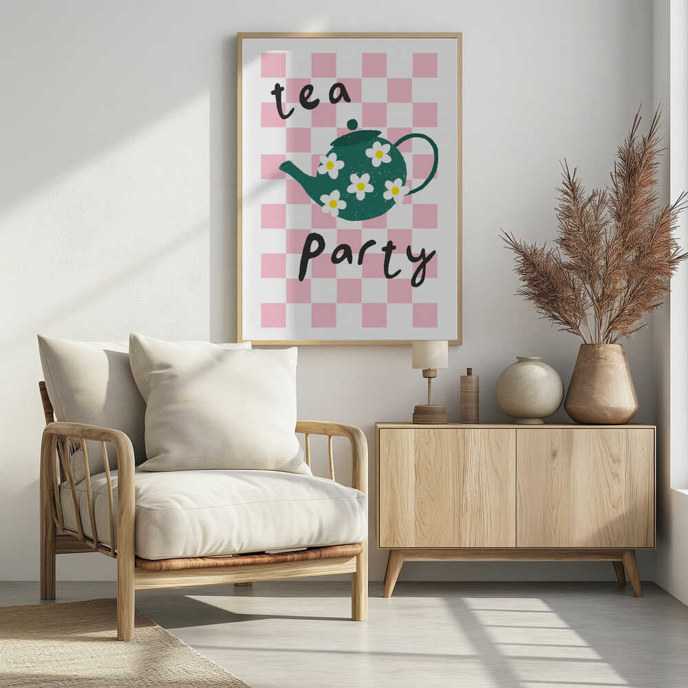 Plakat - Pink Daisy Tea Party
