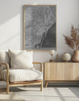 Poster - Map of Barcelona (Spain) in gray vintage style