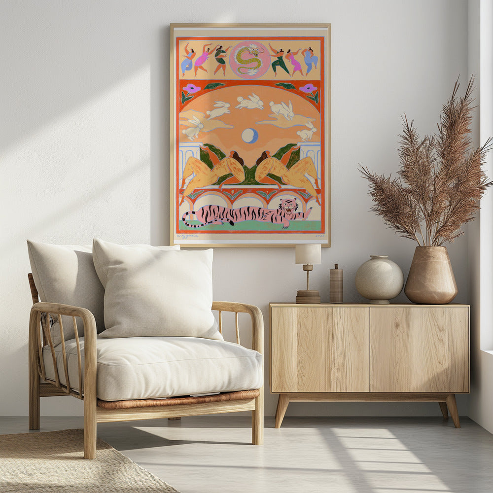 Plakat - Rabbit Jumps Over the Moon - Admen.dk