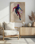 Plakat - Watercolor Soccer Player
