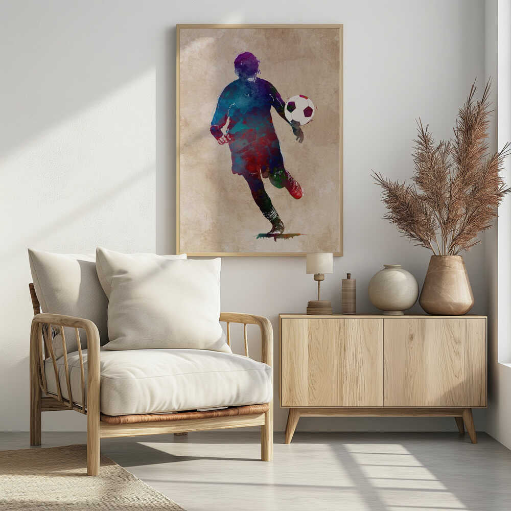 Plakat - Vibrant Soccer Player