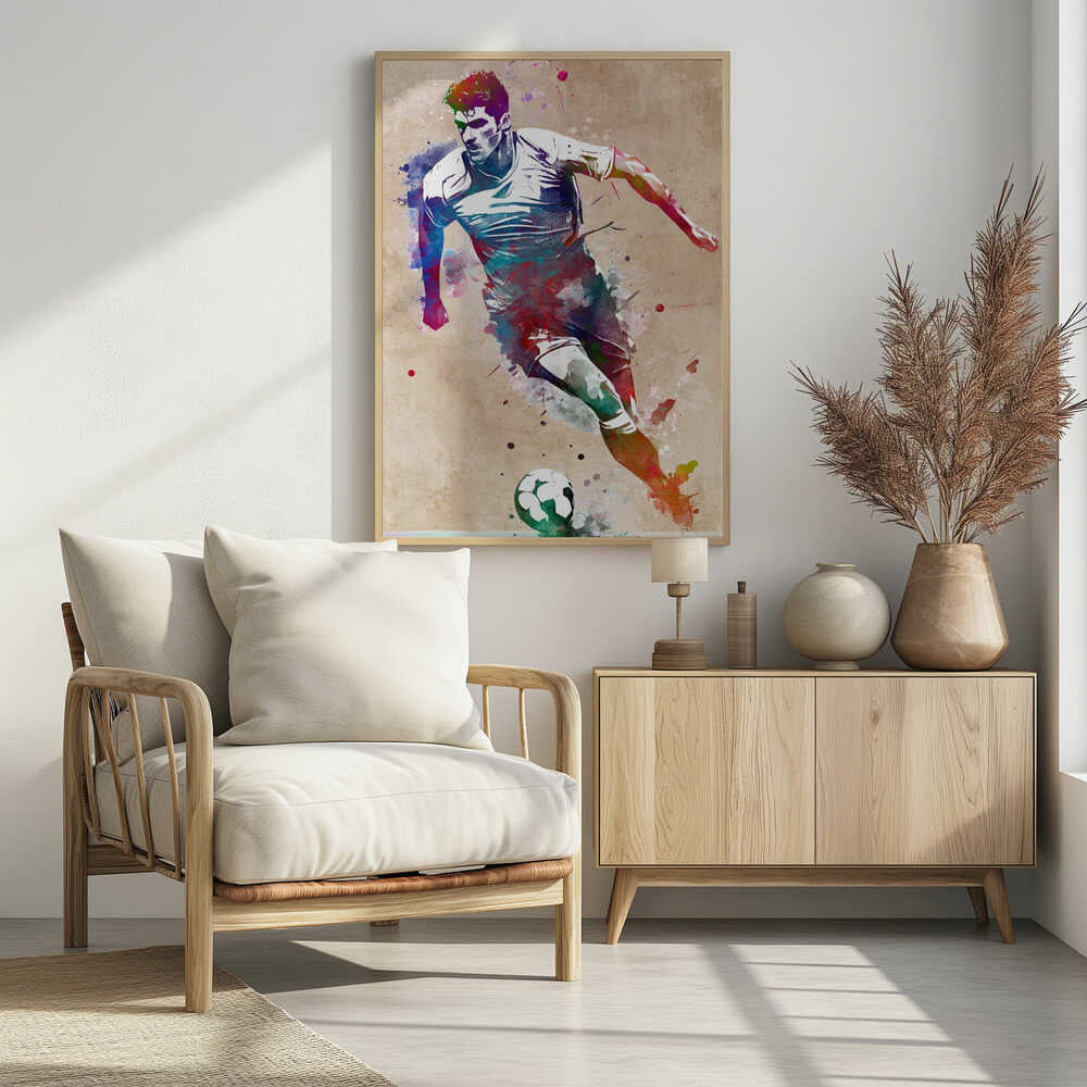 Plakat - Dynamic Soccer Player