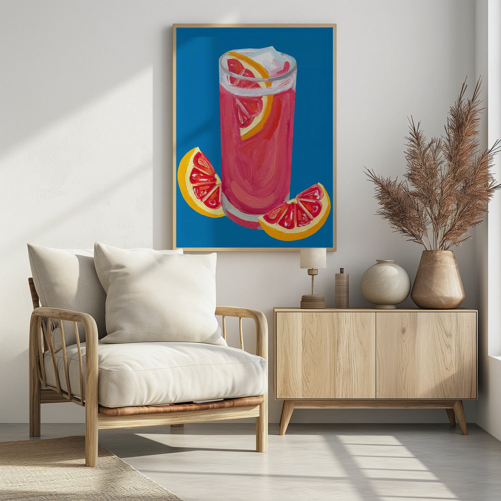 Poster - Grapefruit Paloma Blue