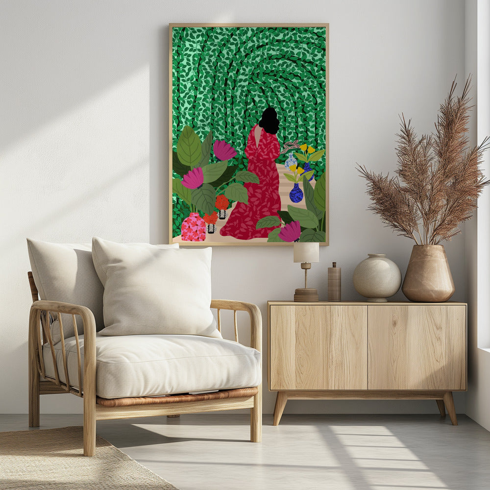 Plakat - Din 74 Girl At Her Garden - Admen.dk