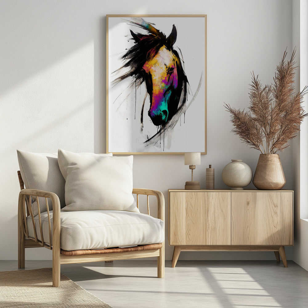 Plakat - Horse Wild Tribal Illustration Art 02