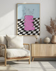 Plakat - Checkerboard Vase Pink