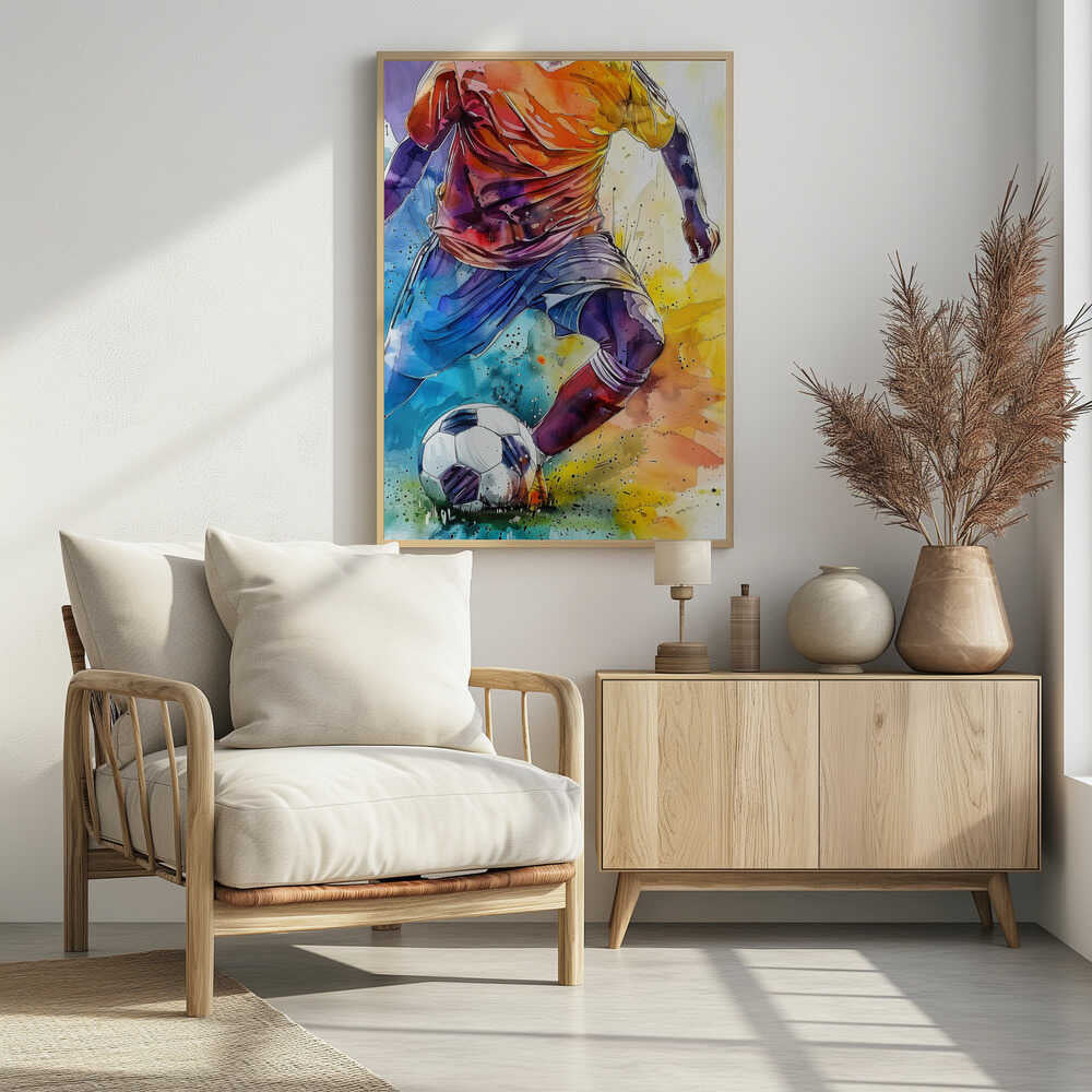 Plakat - Vibrant Soccer Action