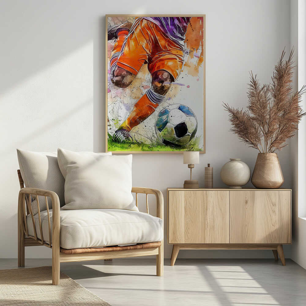 Plakat - Dynamic Soccer Action