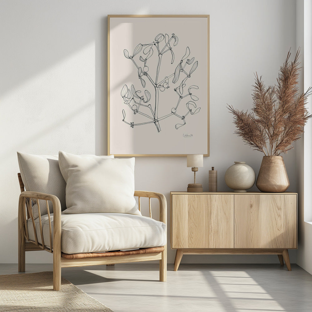 Plakat - Misteltoe ink drawing