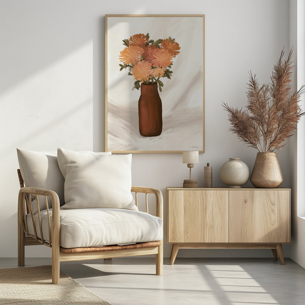 Poster - Vase of Flowers in Peach