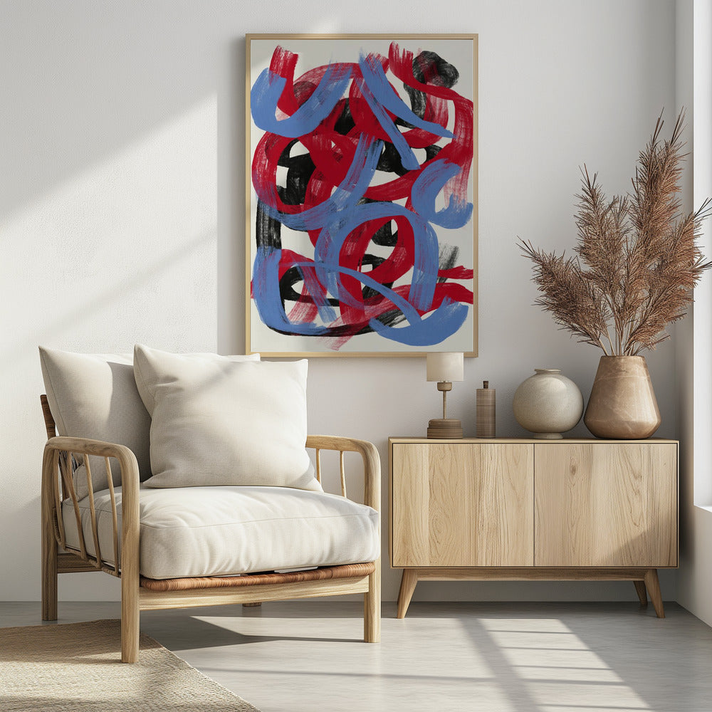 Poster - Dry directional strokes abstract 02