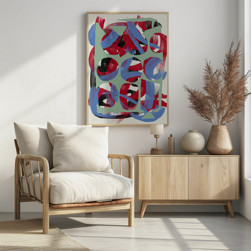 Plakat - Dry directional strokes abstract 03