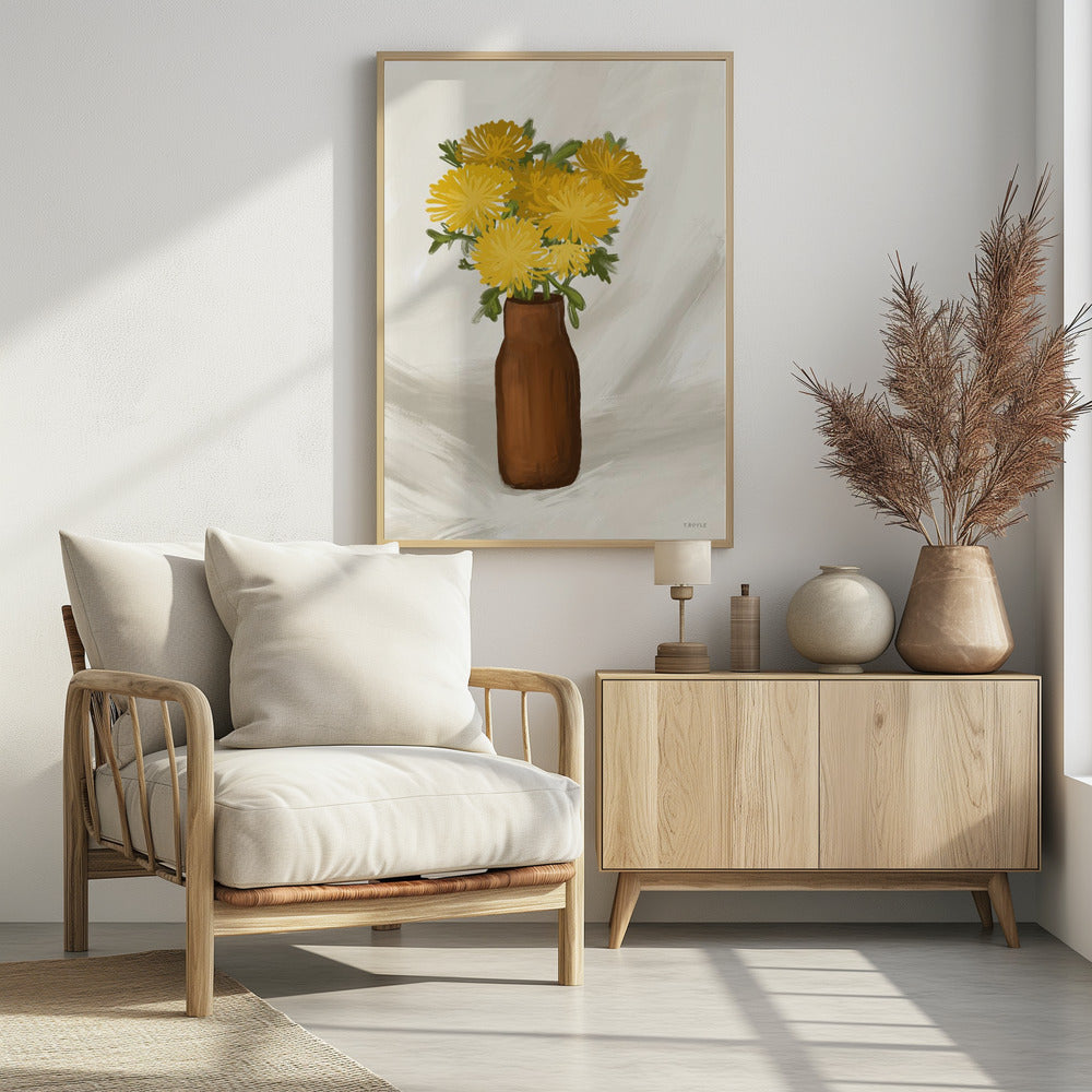 Plakat - Vase of Flowers in Yellow