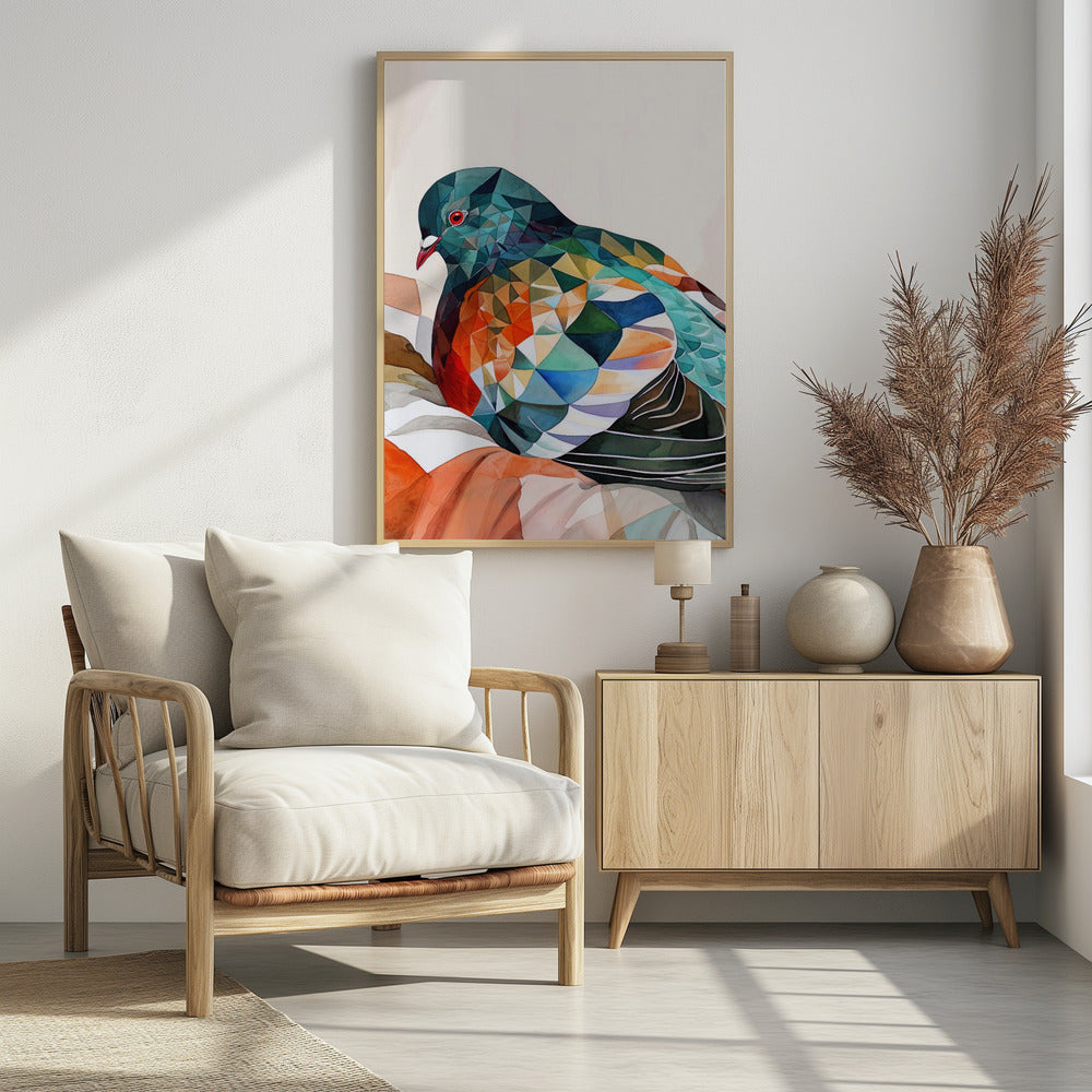 Poster - Animal Watercolor Art Bird Dove Pigeon 2