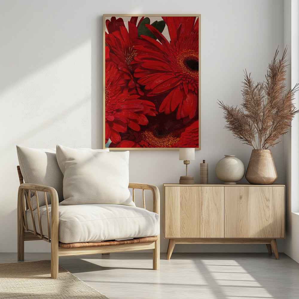 Plakat - Red Gerbera Daisy Detail