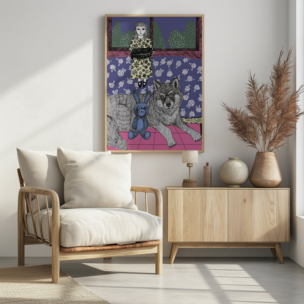 Plakat - Girl With Wolf