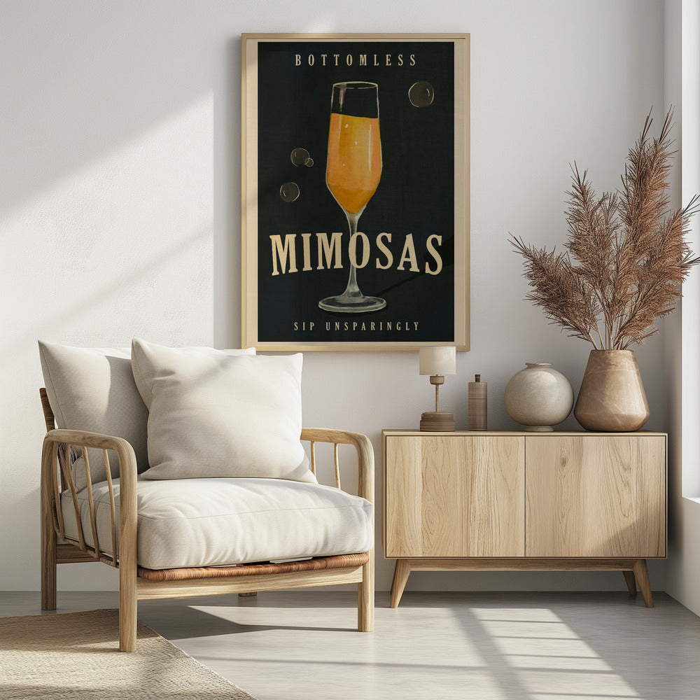 Poster - Bottomless Mimosas Art Deco Cocktail Bar Art