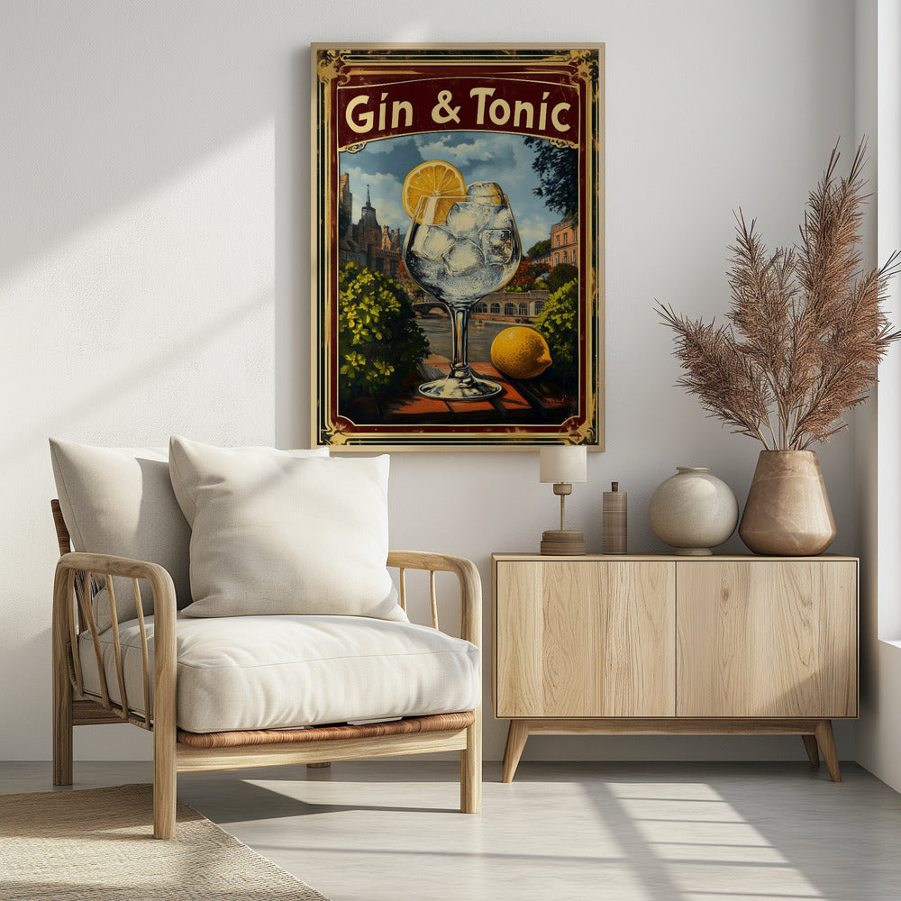 Plakat - Gin &amp;amp; Tonic Vintage