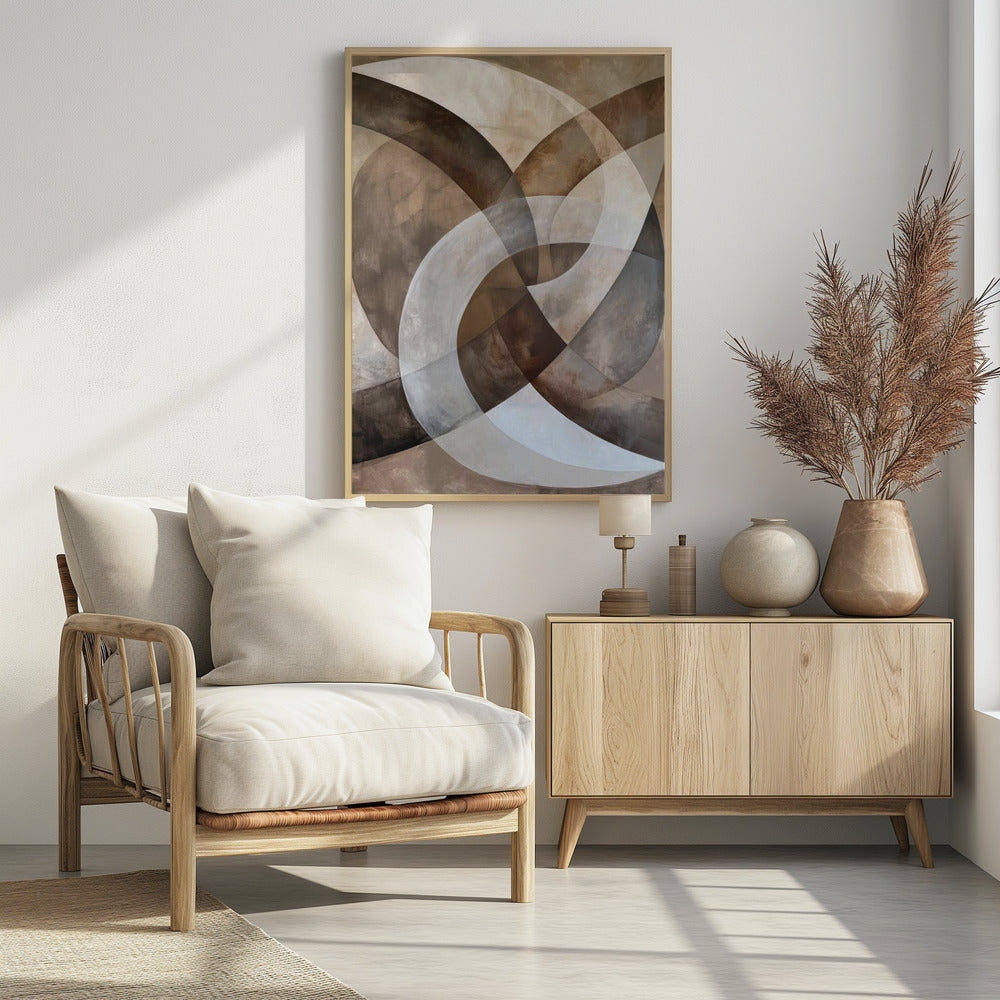 Poster - Abstract Art Beige Brown Geo Abstract