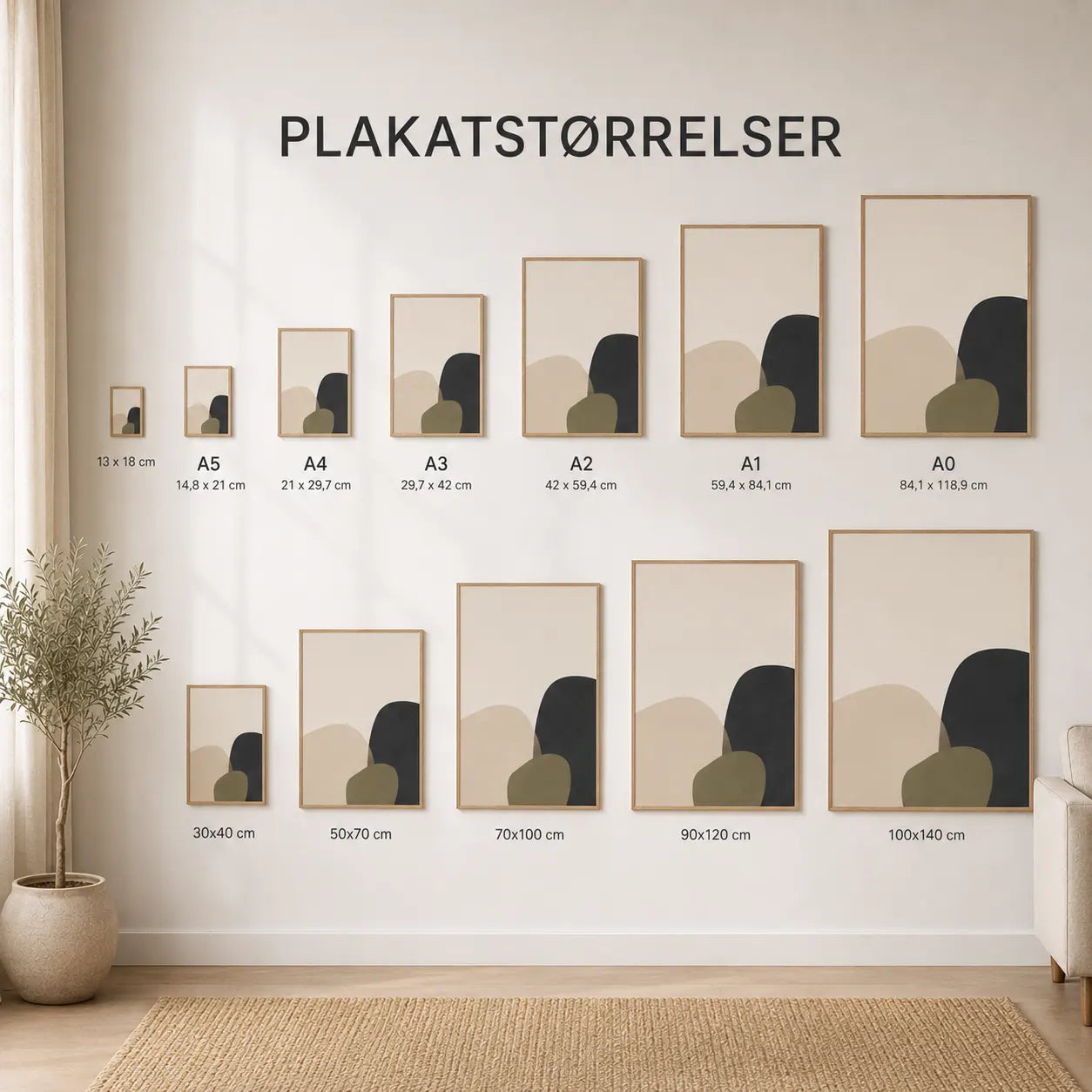 Vælg plakat størrelse