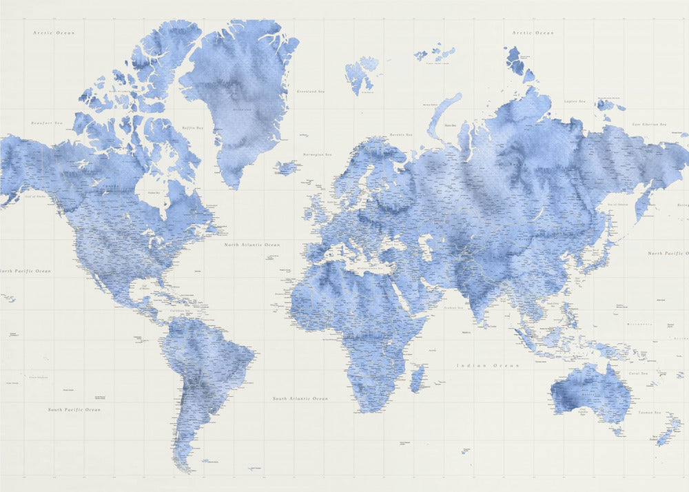 Plakat - Parlan high detail world map