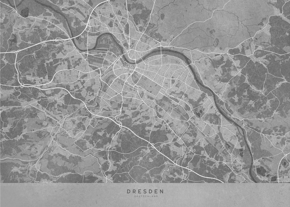 Poster - Gray vintage map of Dresden Germany
