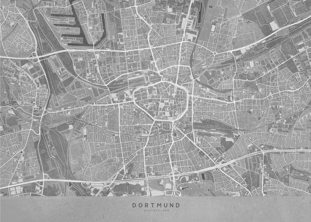 Poster - Gray vintage map of Dortmund Germany