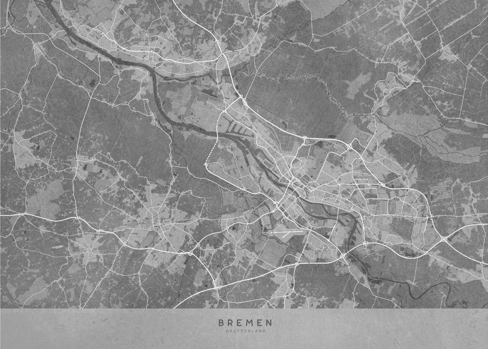 Plakat - Gray vintage map of Bremen Germany