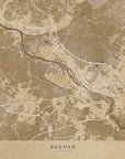 Plakat - Sepia vintage map of Bremen Germany