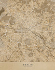 Plakat - Sepia vintage map of Berlin in Germany
