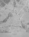 Poster - Gray vintage map of Lille France