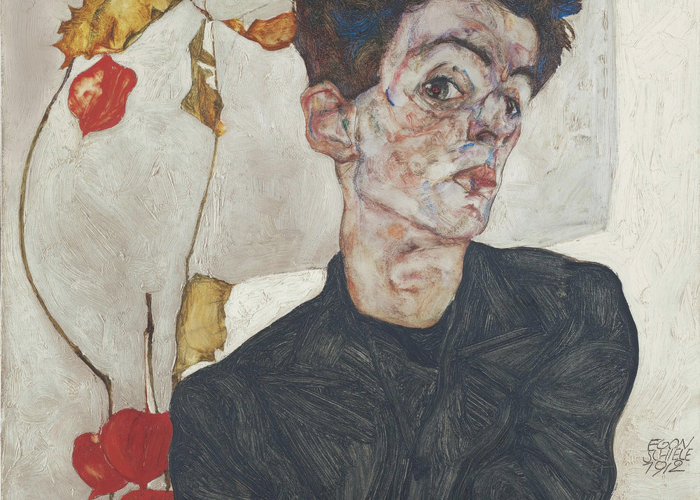 Plakat - Egon Schiele&#39;s Self Portrait With Physalis 1912