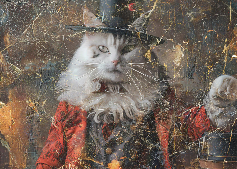 Plakat - Cat Animal Vintage Art Illustration Wallart 14