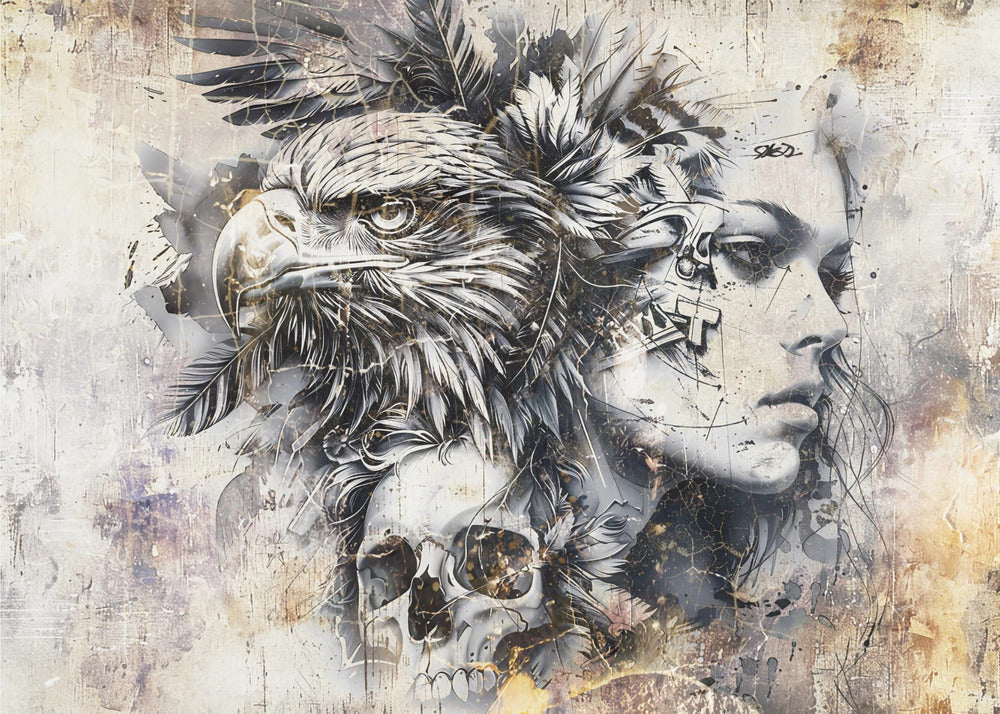 Plakat - Eagle Animal Vintage Art Illustration Wallart 08