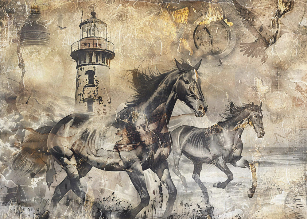 Plakat - Horse Animal Vintage Art Illustration Wallart 17
