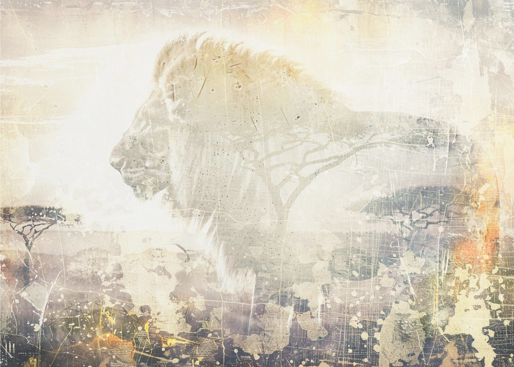 Plakat - Lion Animal Vintage Art Illustration Wallart 03