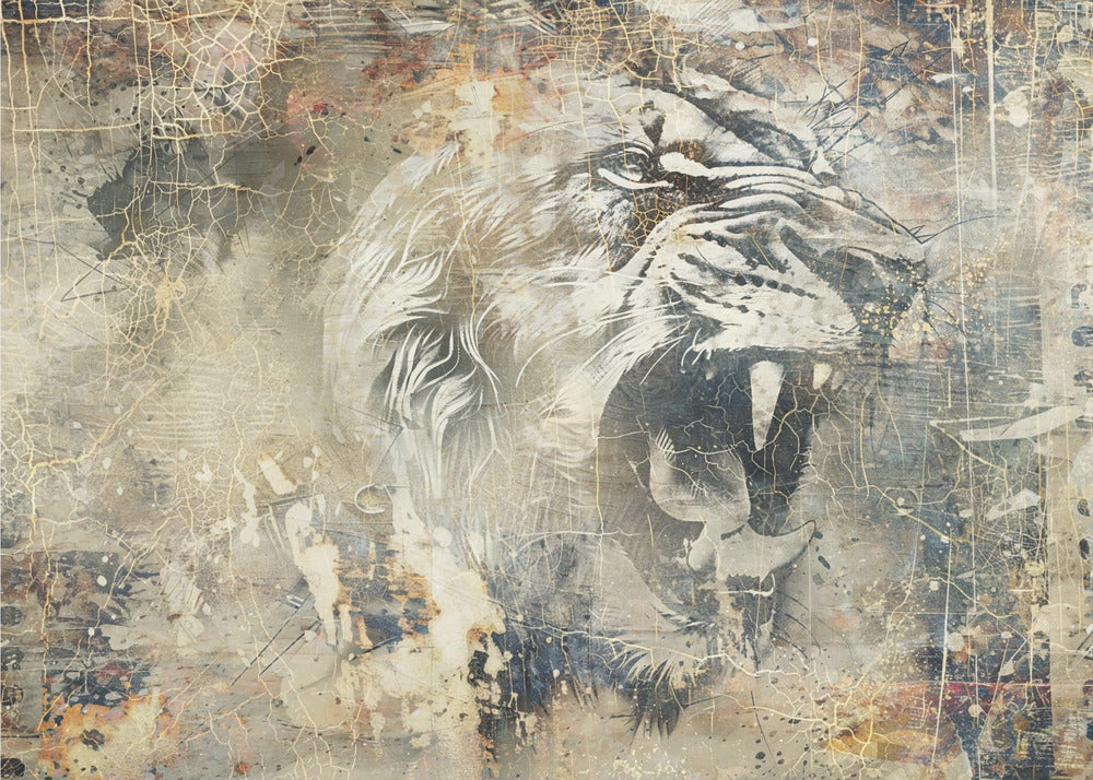 Poster - Lion Animal Vintage Art Illustration Wallart 14