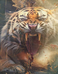Plakat - Tiger Animal Vintage Art Illustration Wallart 13