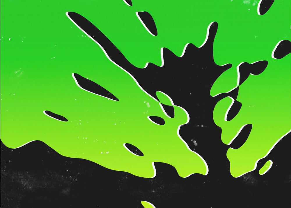 Plakat - Lime Green with Black Splash