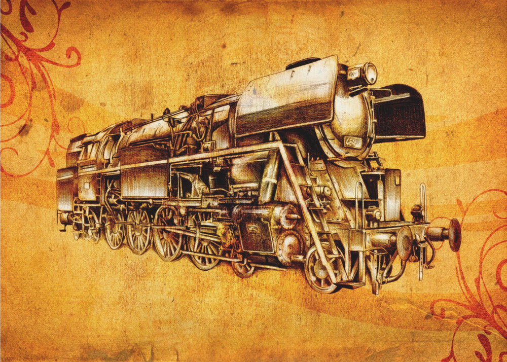 Plakat - Train Sepia Illustration 13