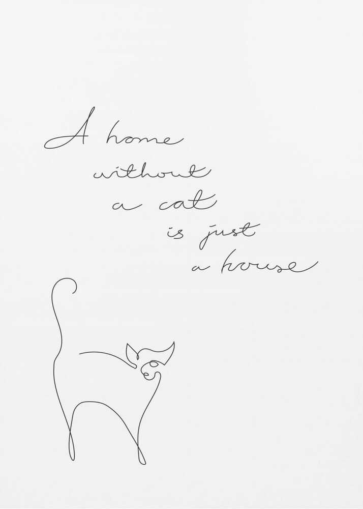 Plakat - Minimalist Cat Home Quote