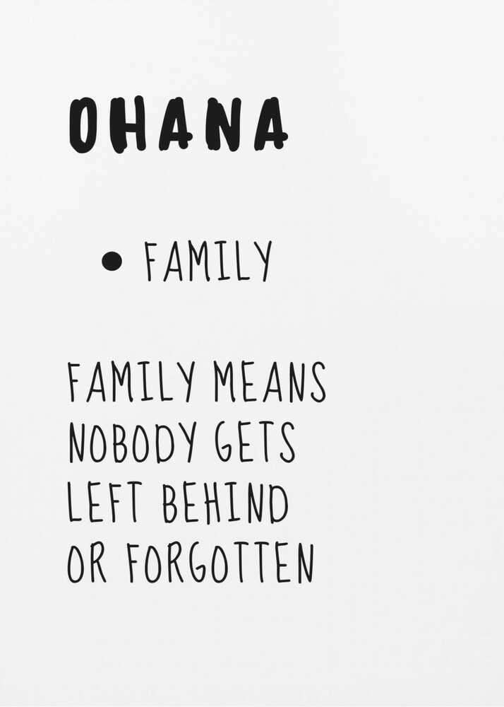 Plakat - Ohana Family Meaning