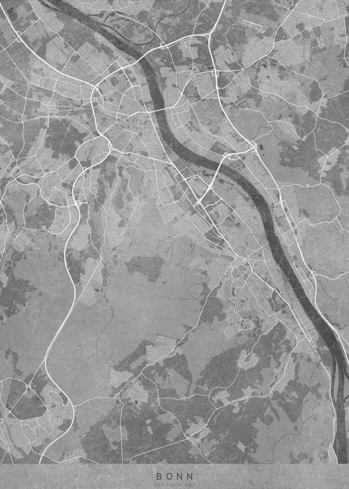 Poster - Gray vintage map of Bonn Germany